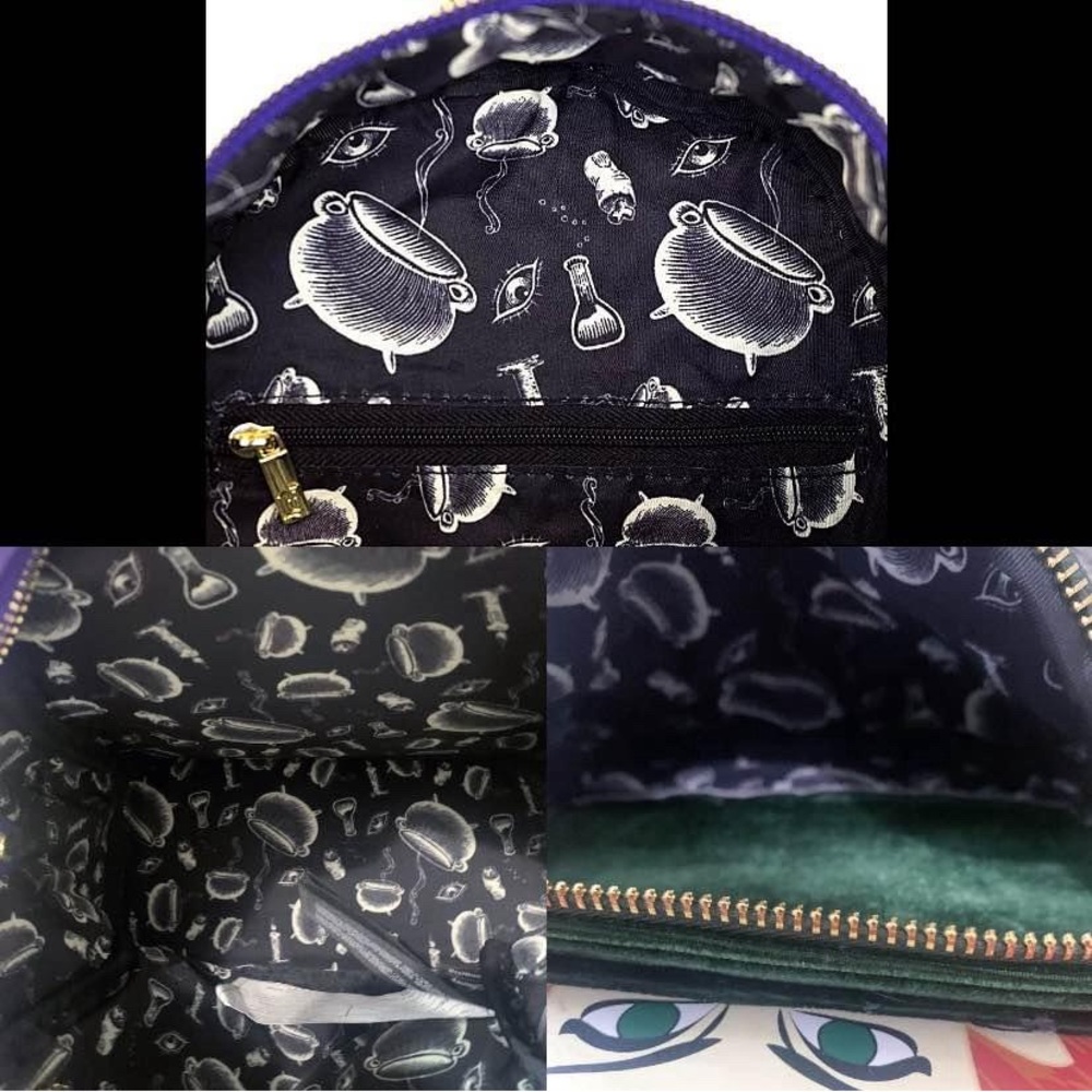 Loungefly Pristine Disney Hocus Pocus Winnie Velour Backpack-LIKE NEW - Picture 6 of 10